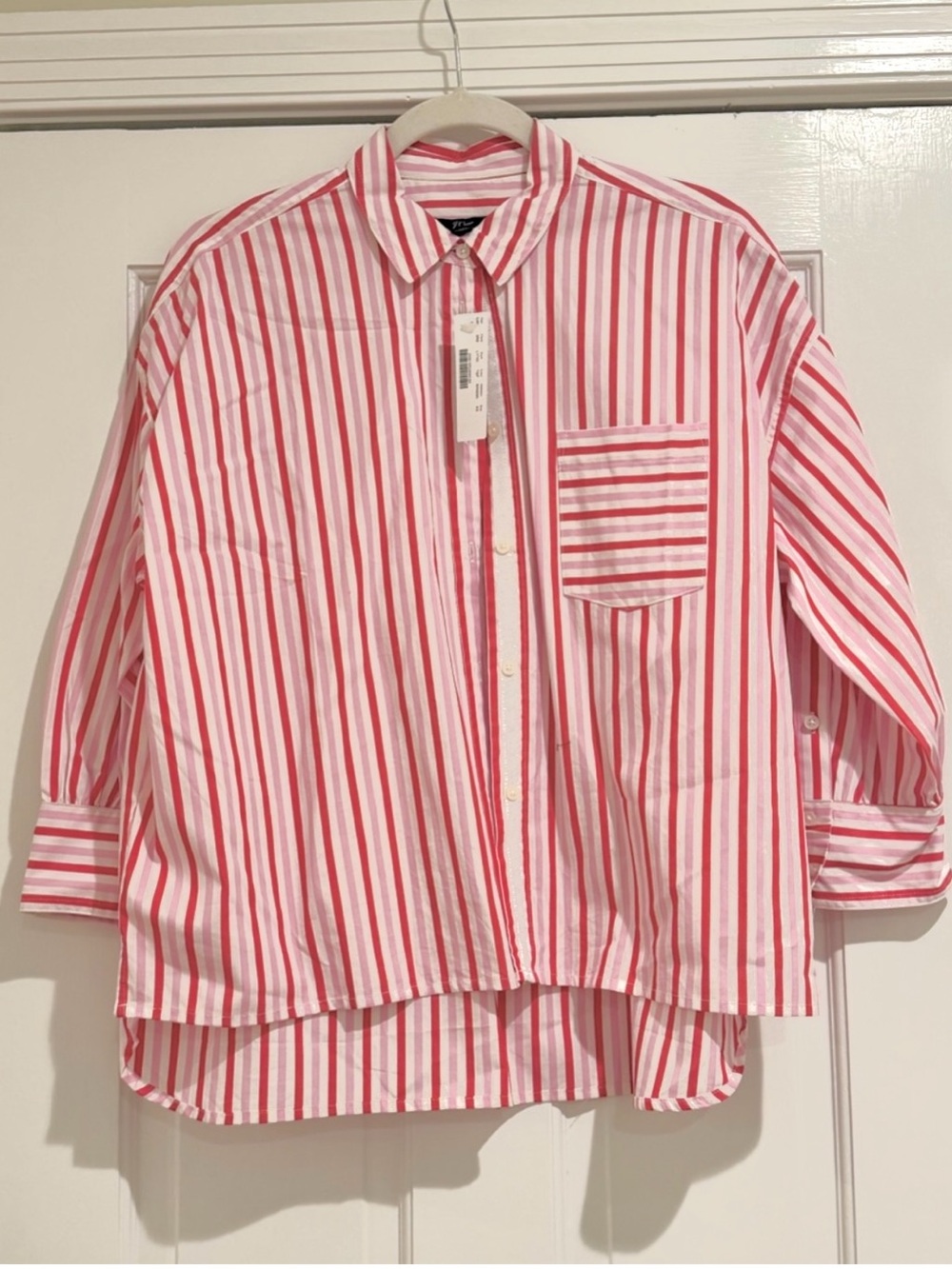 J.Crew Button Down Striped Shirt High Low Hem